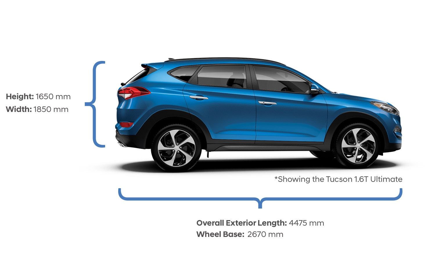Height and Width Specifications of the Hyundai 2017 Tucson